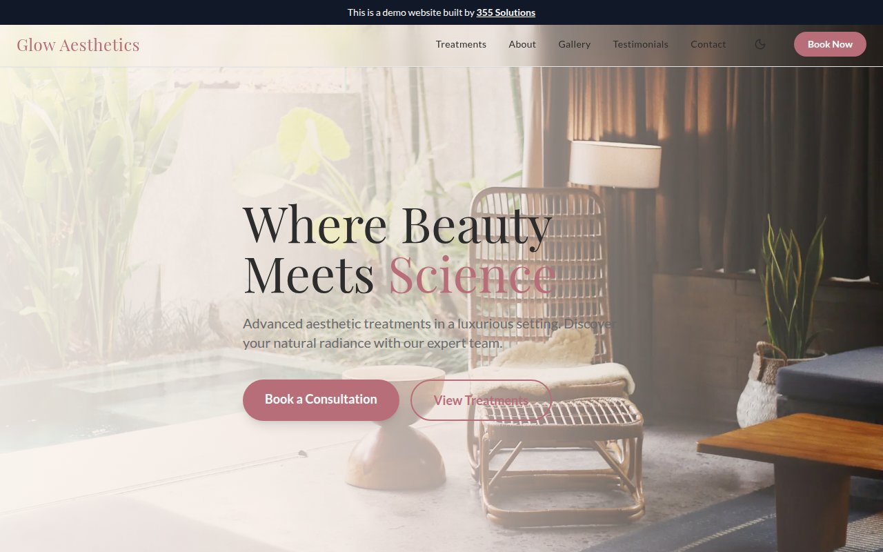 Glow Aesthetics website screenshot