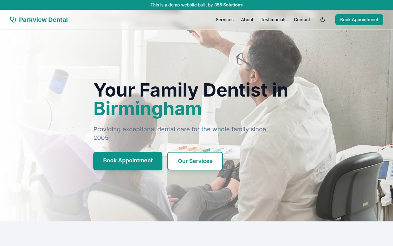 Parkview Dental website screenshot