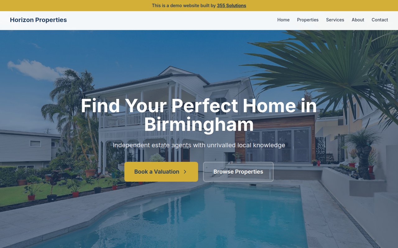 Horizon Properties website screenshot