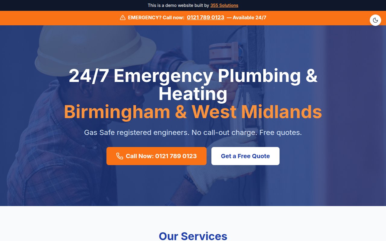 ProFlow Plumbing website screenshot